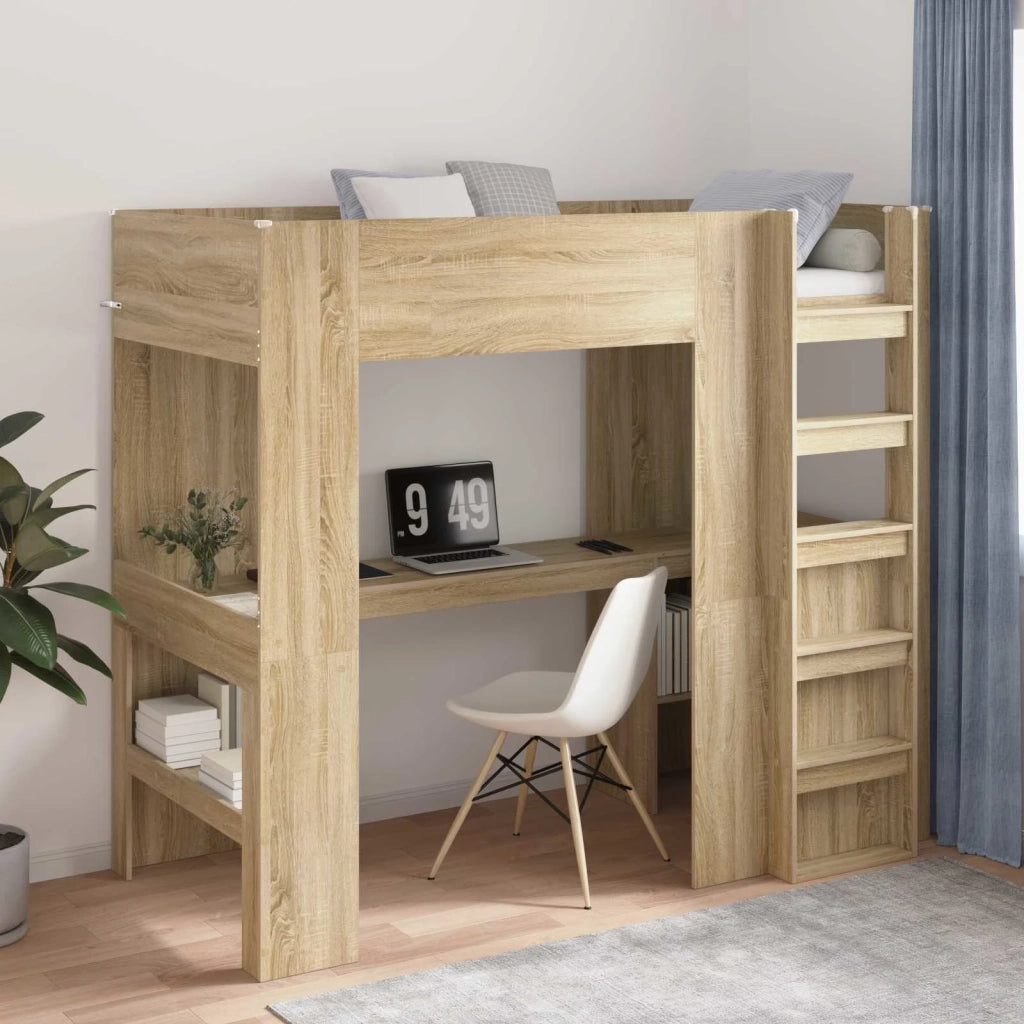 Struttura letto a castello con scrivania Rovere Sonoma 3410461