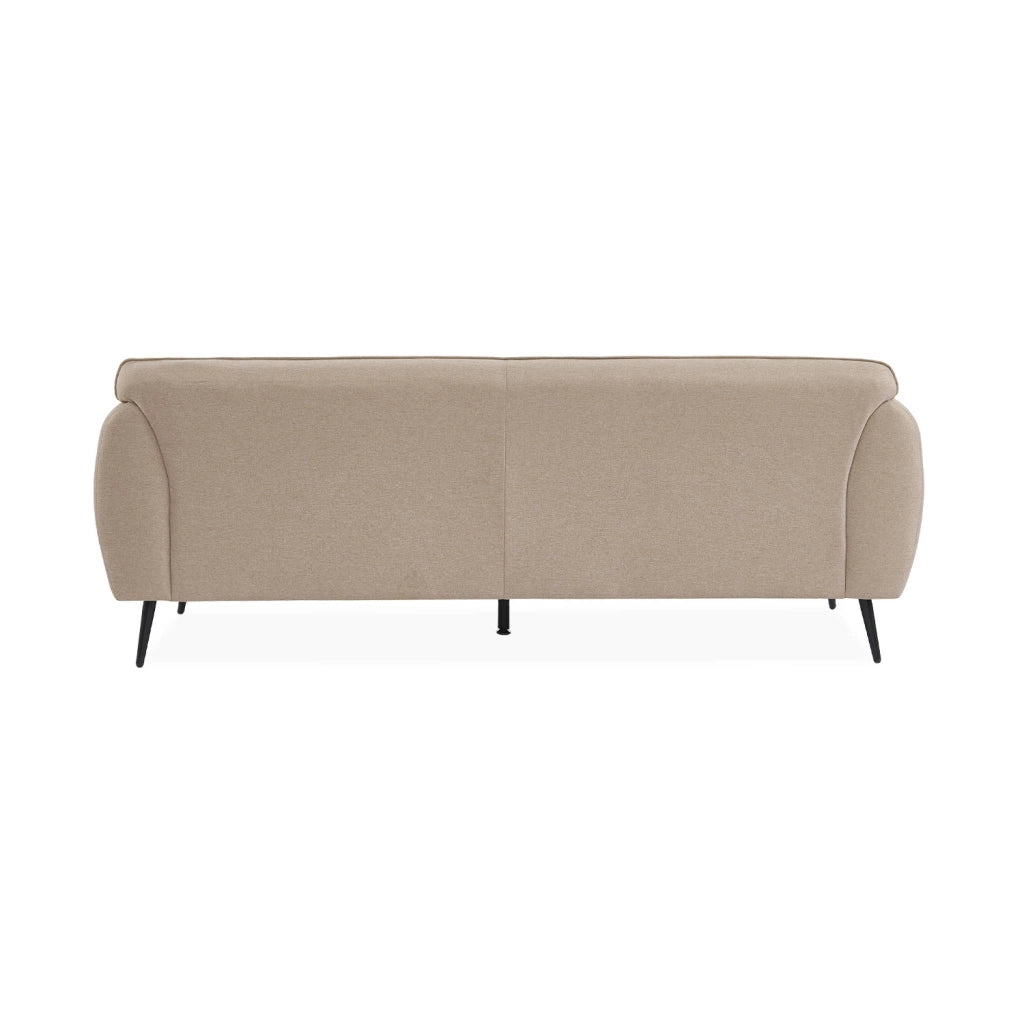 Divano in tessuto con gambe in metallo, 3 posti, beige
