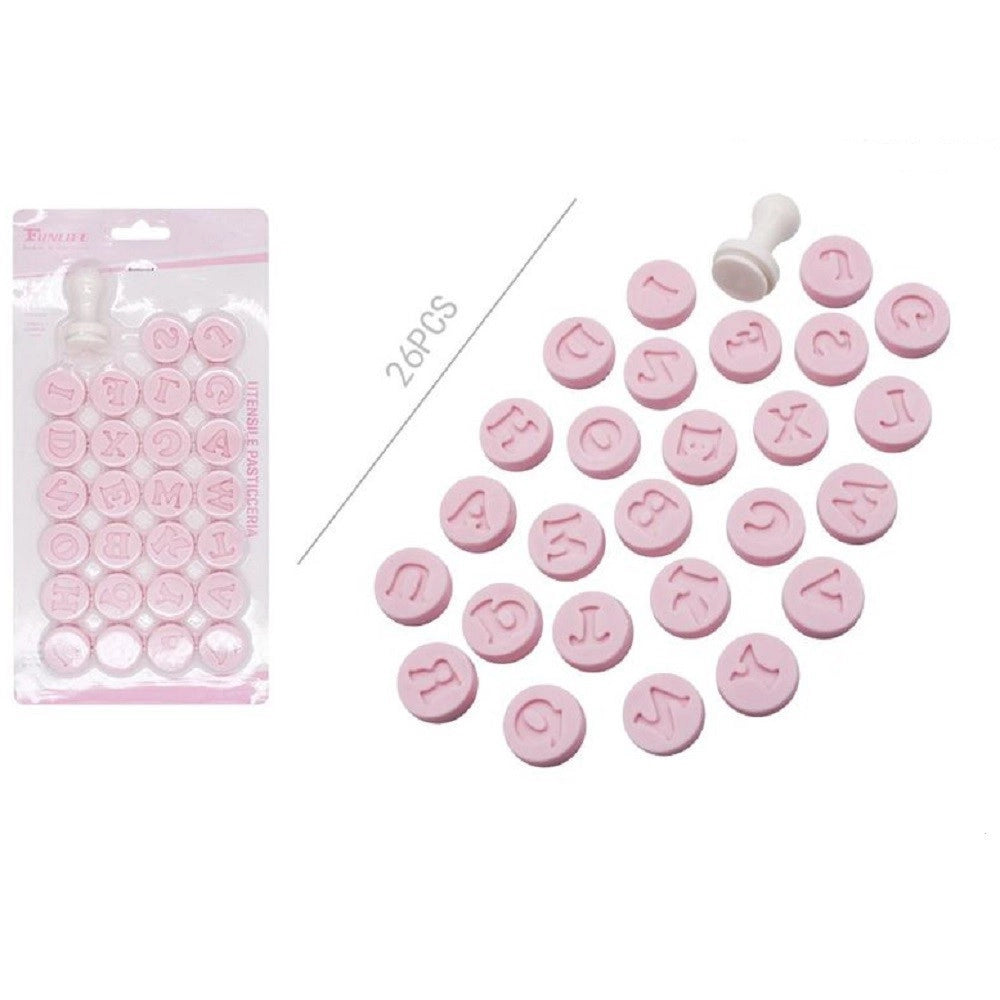 Trade Shop - Set 26 Stampini Stampi Forma Lettere Per Dolci Pasta Biscotti Pasticceria 99022 -