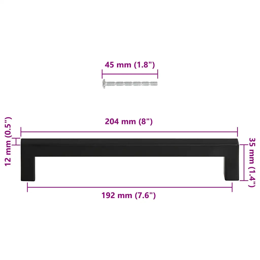 Maniglie per Mobili 5 pz Nere 192mm in Acciaio Inox CFW6123712