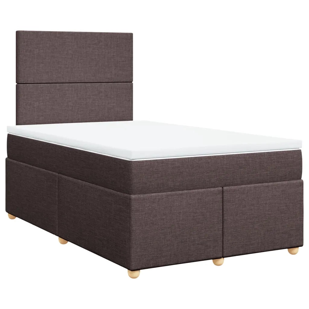 vidaXL Giroletto a Molle con Materasso Marrone Scuro 120x190cm Tessuto