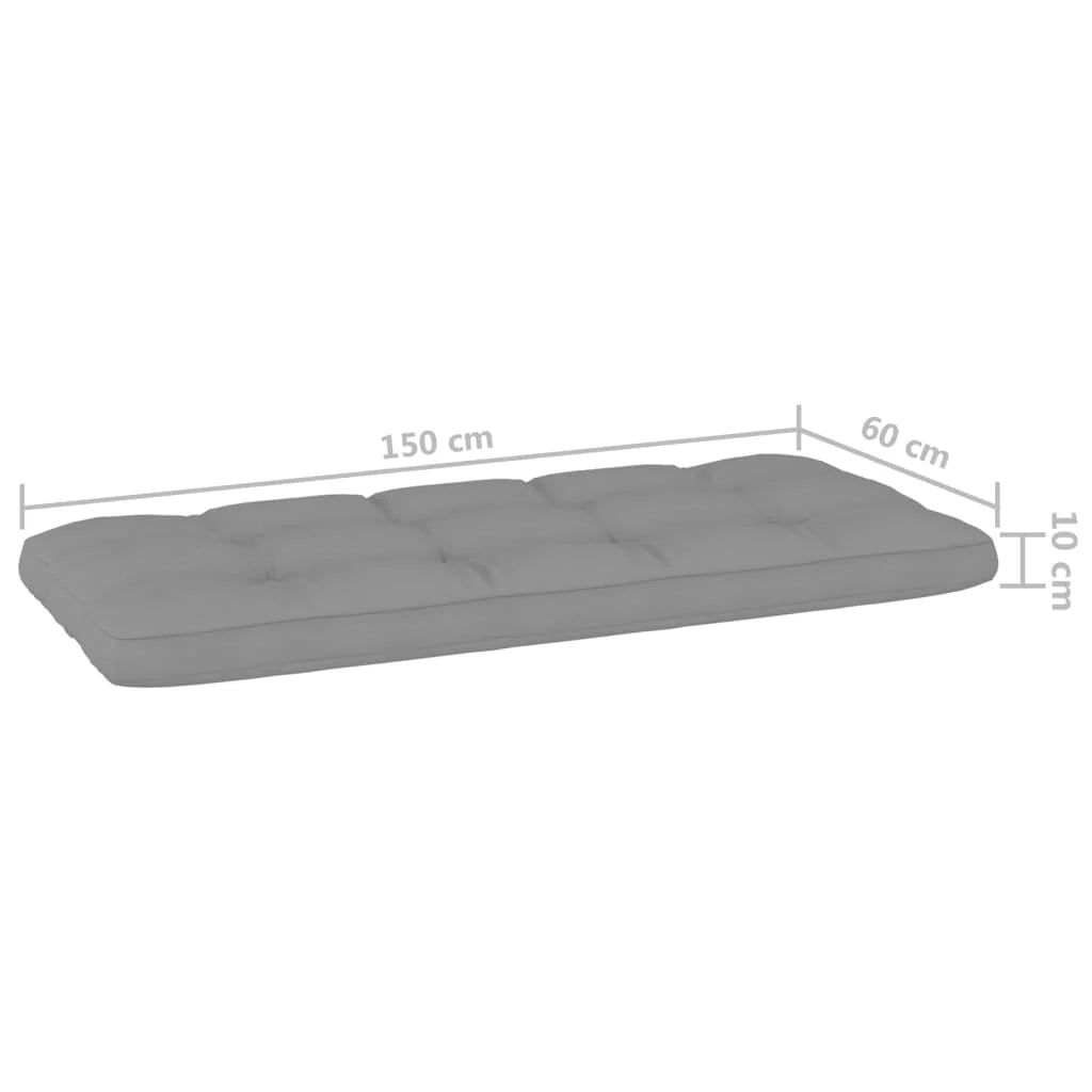 Panca da giardino mobili da esterno per patio mobili da terrazza con cuscini grigi 179 x 76 x 76 cm pino impregnato 02_0011632