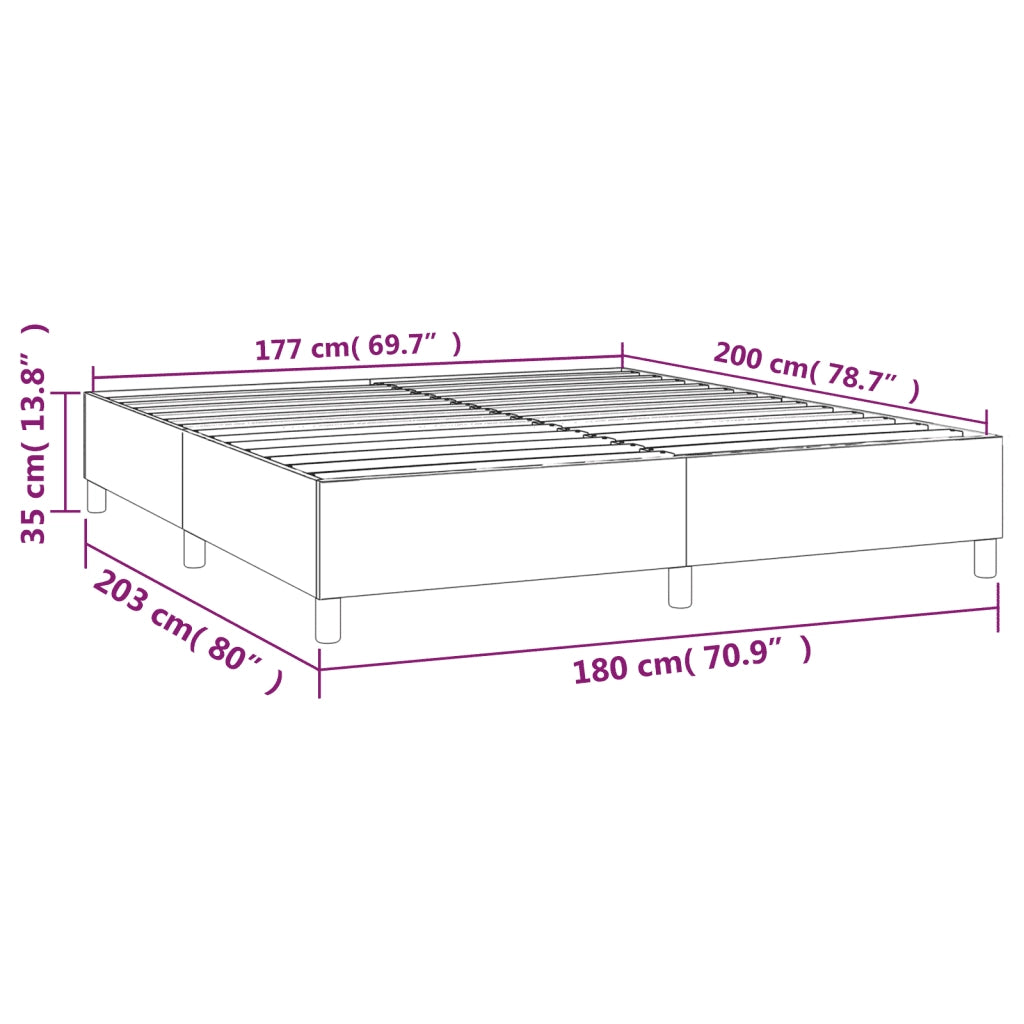 Struttura Letto a Rete a Molle Crema 180x200 cm in Tessuto 3120982
