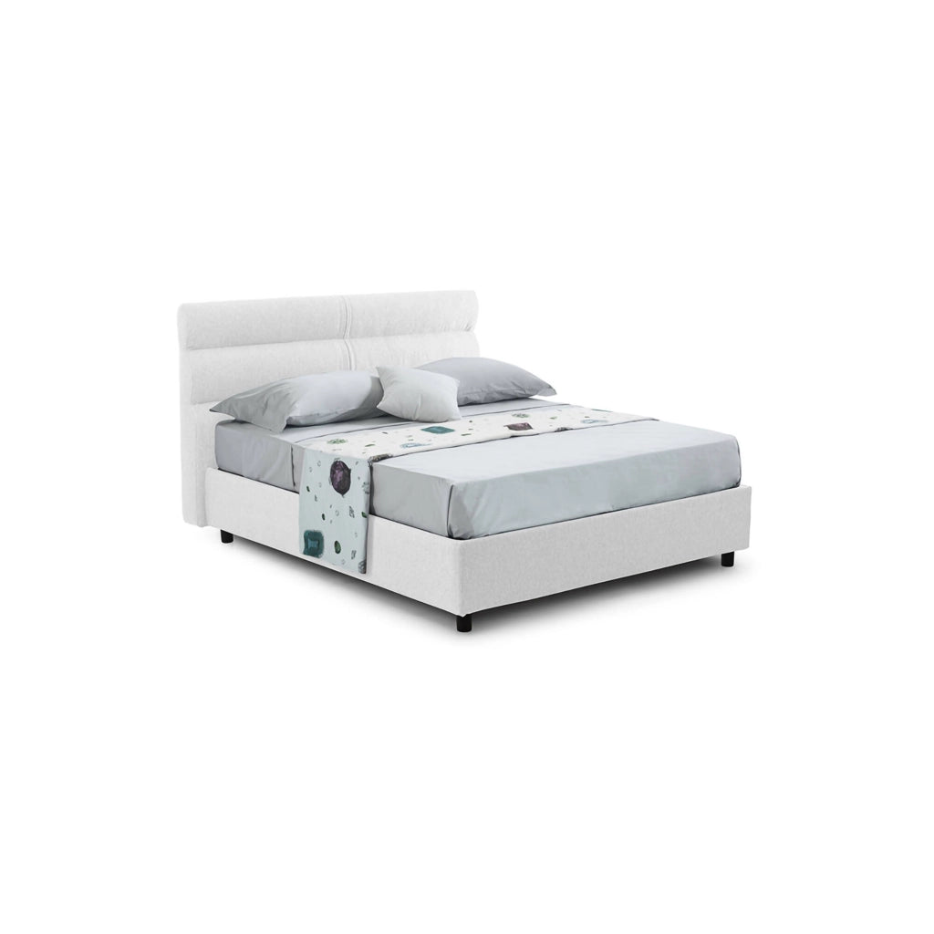 Briona, Letto Piazza e Mezza Sfoderabile Made in Italy, Bianco