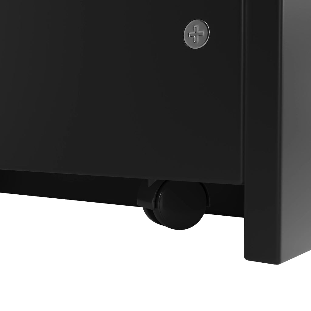 TAVOLO BAR Estensibile 98-204x70x93,5 cm MDF Nero con contenitore