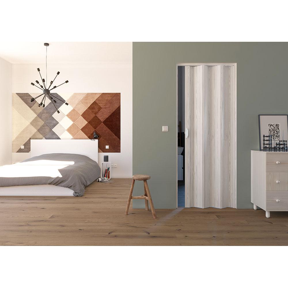 Porta a Soffietto da Interno 88,5x214 cm in PVC Florance Pino Sbiancato