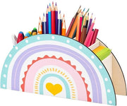 Organizzatore per bambini con 5 caselle in legno, con decorazione arcobaleno, multifunzionale per ufficio scuola classe