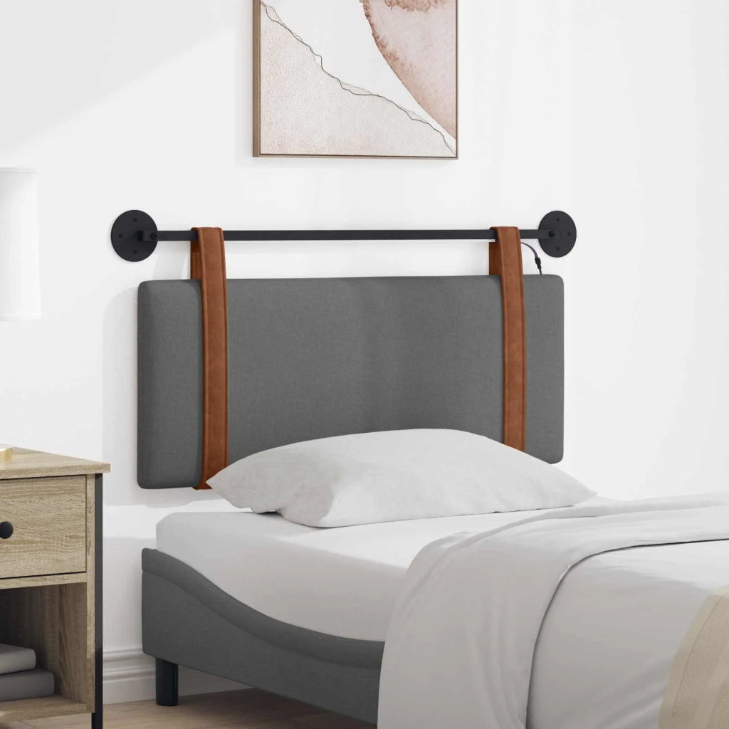 Testiera sospesa Con luce LED Grigio Scuro PU Antico