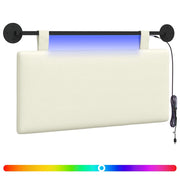 Testiera | Testata sospesa Con luce LED Crema Tessuto in Cords