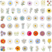 Set di adesivi floreali da 55 pezzi - Impermeabile e duraturo per biciclette, auto, laptop, notebook, smartphone - Ideale per bambini, adolescenti e adulti