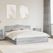 Struttura del letto con cassetto Grigio Sonoma 200 x 200 cm