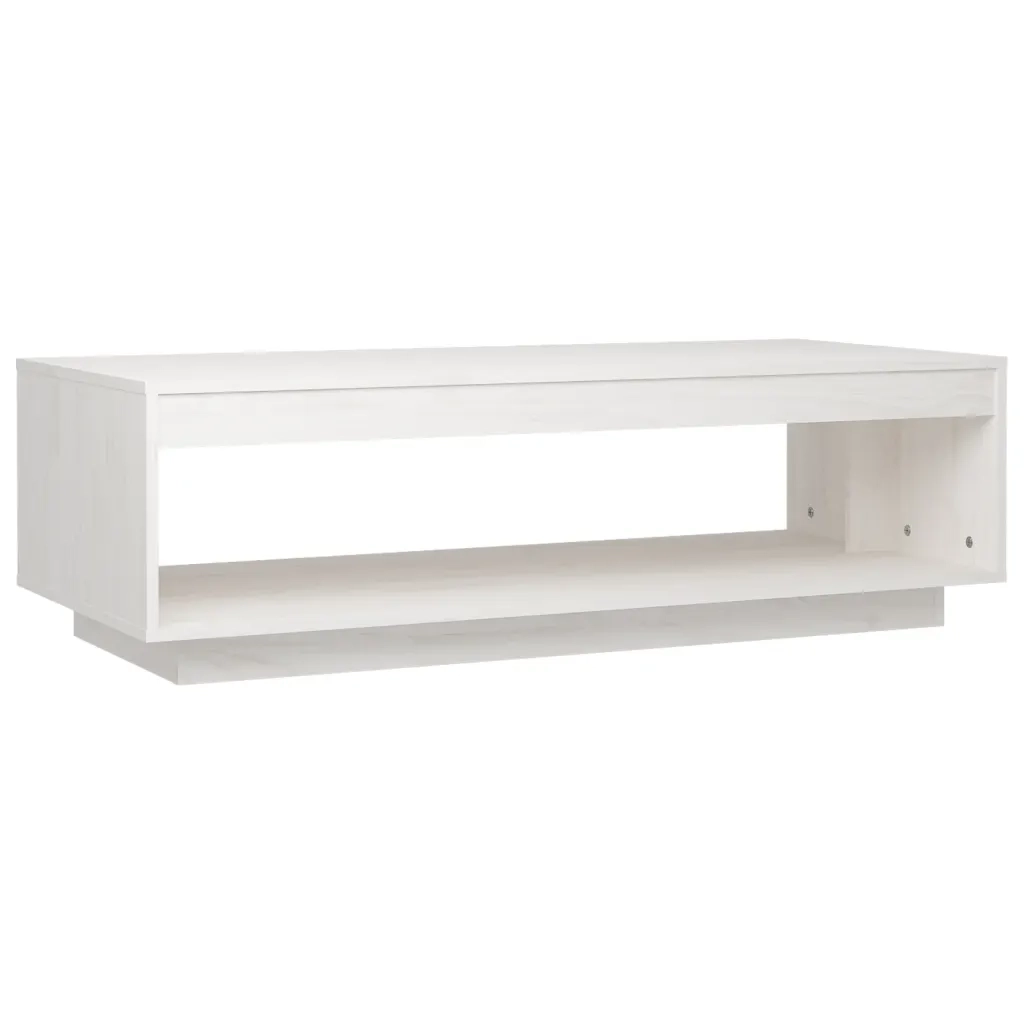 Tavolino da Salotto Bianco 110x50x33,5cm Legno Massello di Pino cod mxl 52577