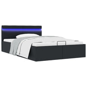 Giroletto Contenitore Idraulico LED Nero Similpelle 140x200 cm 285543