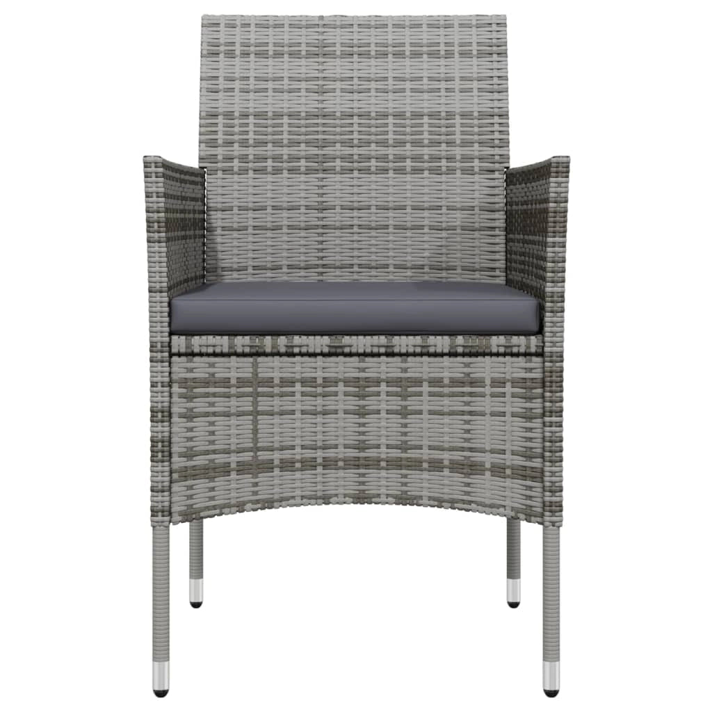 Set da pranzo da giardino 5 pezzi con mobili da esterno e cuscini grigio/nero 02_0014191