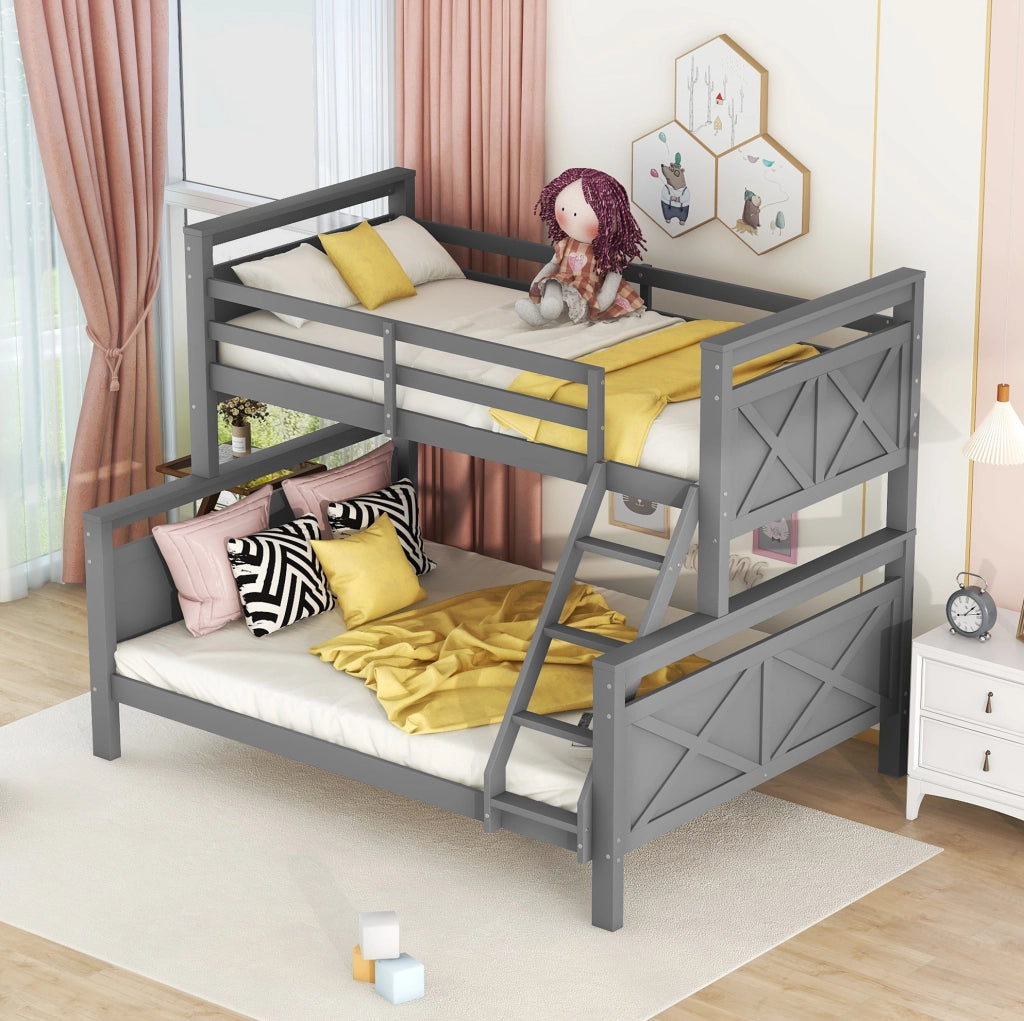 Letto a castello trasformabile 90/140x200 cm grigio