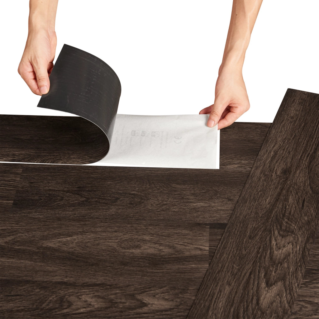 Pavimento Adesivo Vanola in PVC per Spazi Interni 7 listoni = 0,975 m² Effetto Legno Scuro Wengé NEU.HOLZ