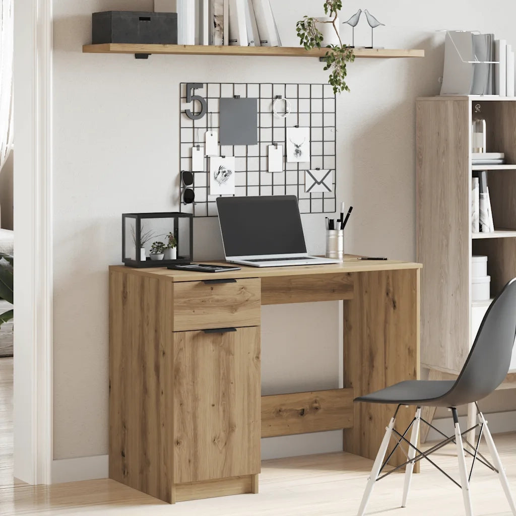 Scrivania Rovere Artigianale 100x50x75 cm in Legno Multistrato