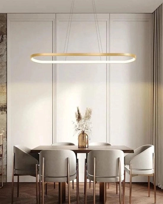 Lampada da Tavolo a LED Ovale senza Riflessi - Ideale per la Sala da Pranzo - 70 cm