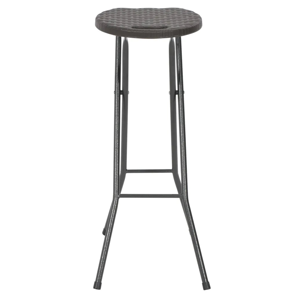 Sgabelli da Bar Pieghevoli 2 pz HDPE e Acciaio Marroni Rattan 44559