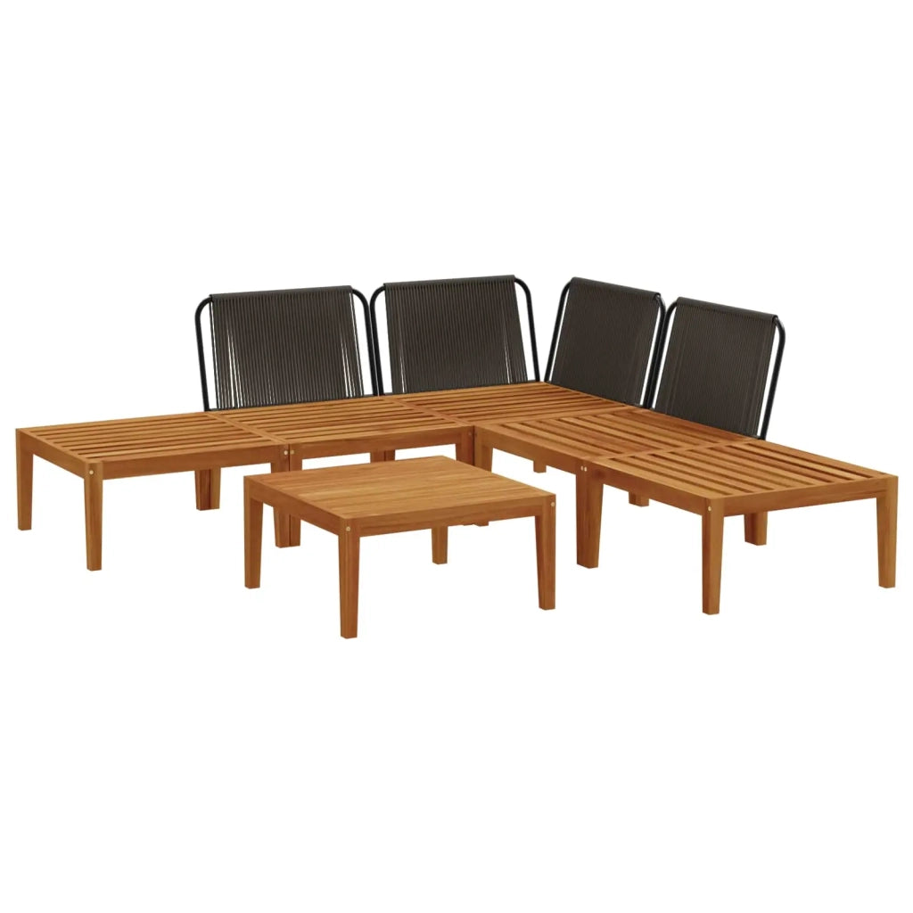 6 pcs Legno massiccio di acacia e corda Naturale 3407733