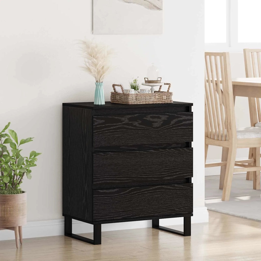Credenza Rovere Nero 60 x 35 x 70 cm Legno multistrato