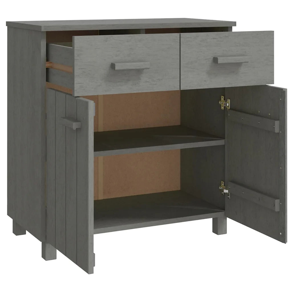 Credenza Grigio Chiaro 79x40x80 cm in Legno Massello di Pino cod mxl 6590