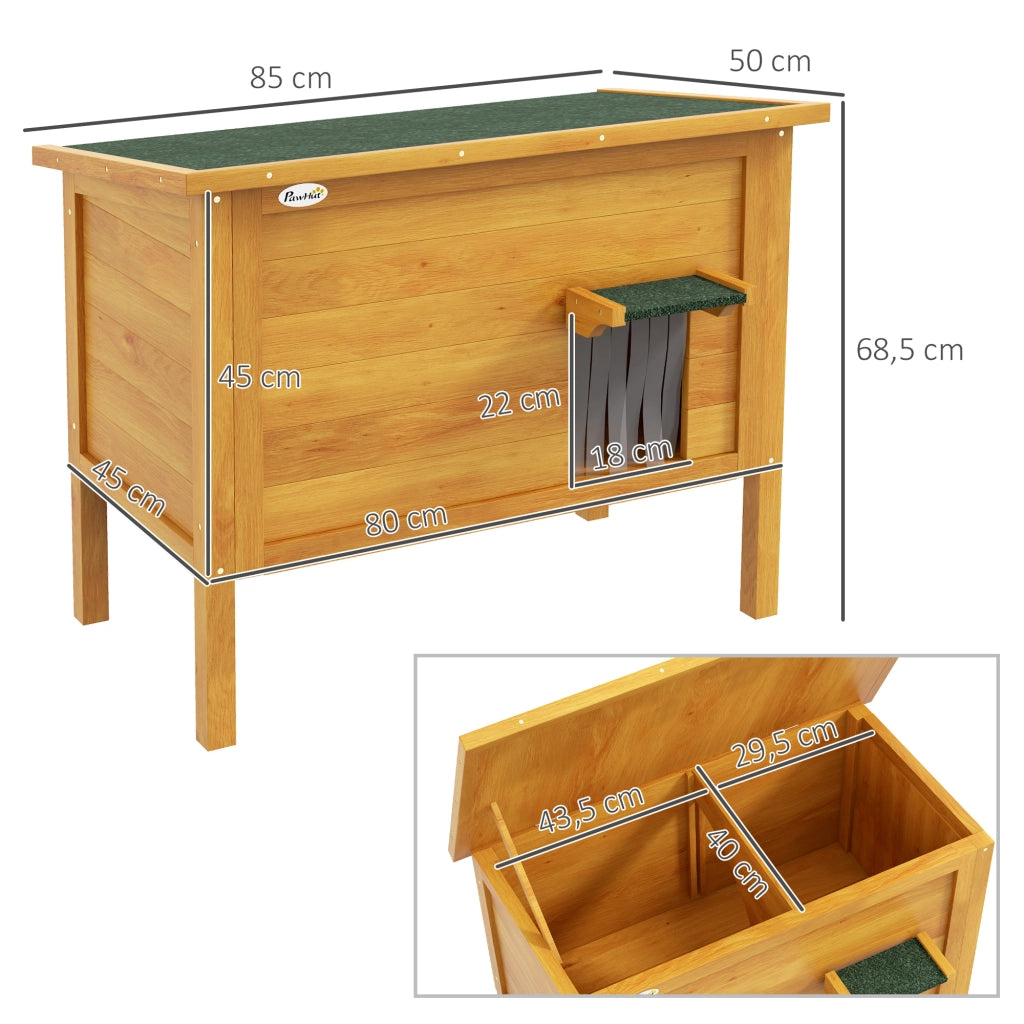 Casetta per Gatti da Esterno in Legno ¨C zephmum ¨C 85x50x68.5 cm Verde Naturale