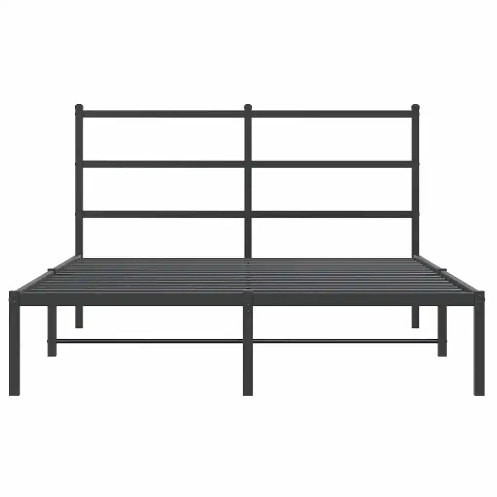 Giroletto con Testiera in Metallo Nero 140x200 cm 355366