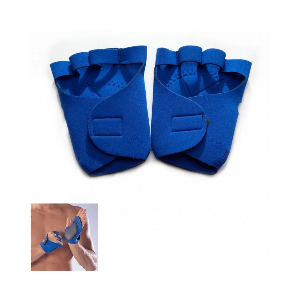 Trade Shop - Guanti Neoprene Protezione Palmo Mezze Dita Palestra Sport Anti Slittamento Gym -