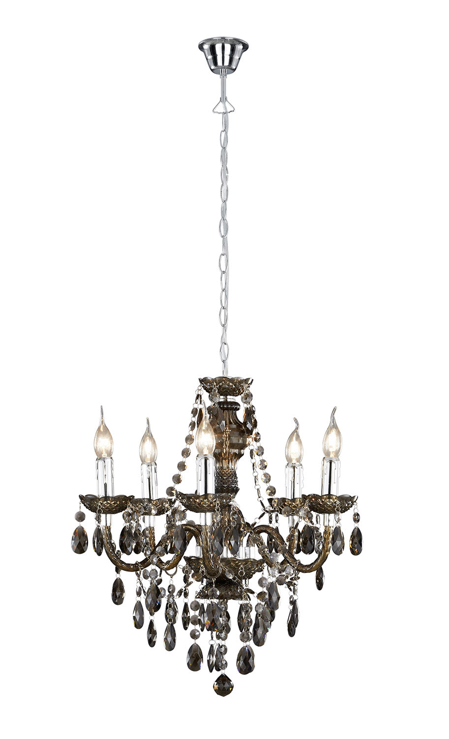 Lampadario Sospeso da Interno Attacco E14 in Metallo Cromo