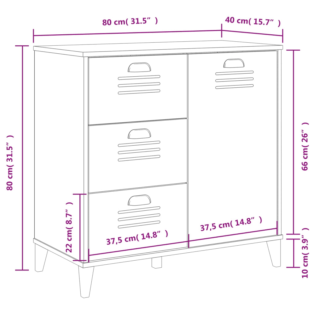 Credenza VIKEN Antracite 80x40x80 cm in Legno Multistrato 374940