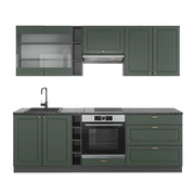 Cucina componibile Fame-Line Verde-oro rustico/Antracite 235 cm, PL Antracite Vicco