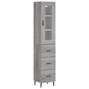 Credenza | Madia | Buffet da pranzo | Armadio da pranzo Grigio Sonoma 34,5x34x180 cm in Legno Multistrato