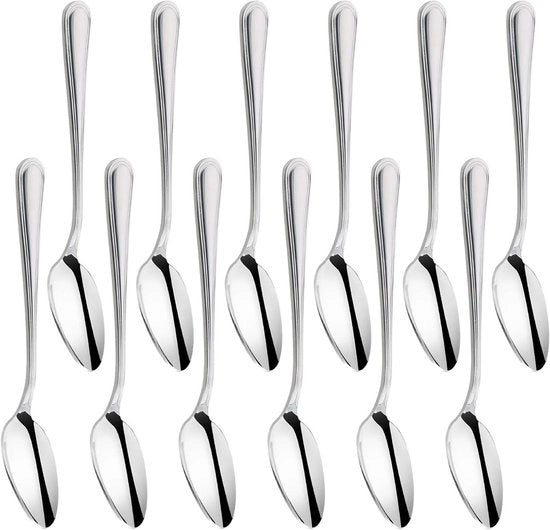 Set di 12 piccole cucchiaie in acciaio inossidabile da 15 cm per tè, caffè, dolci e insalata - idoneo per lavastoviglie