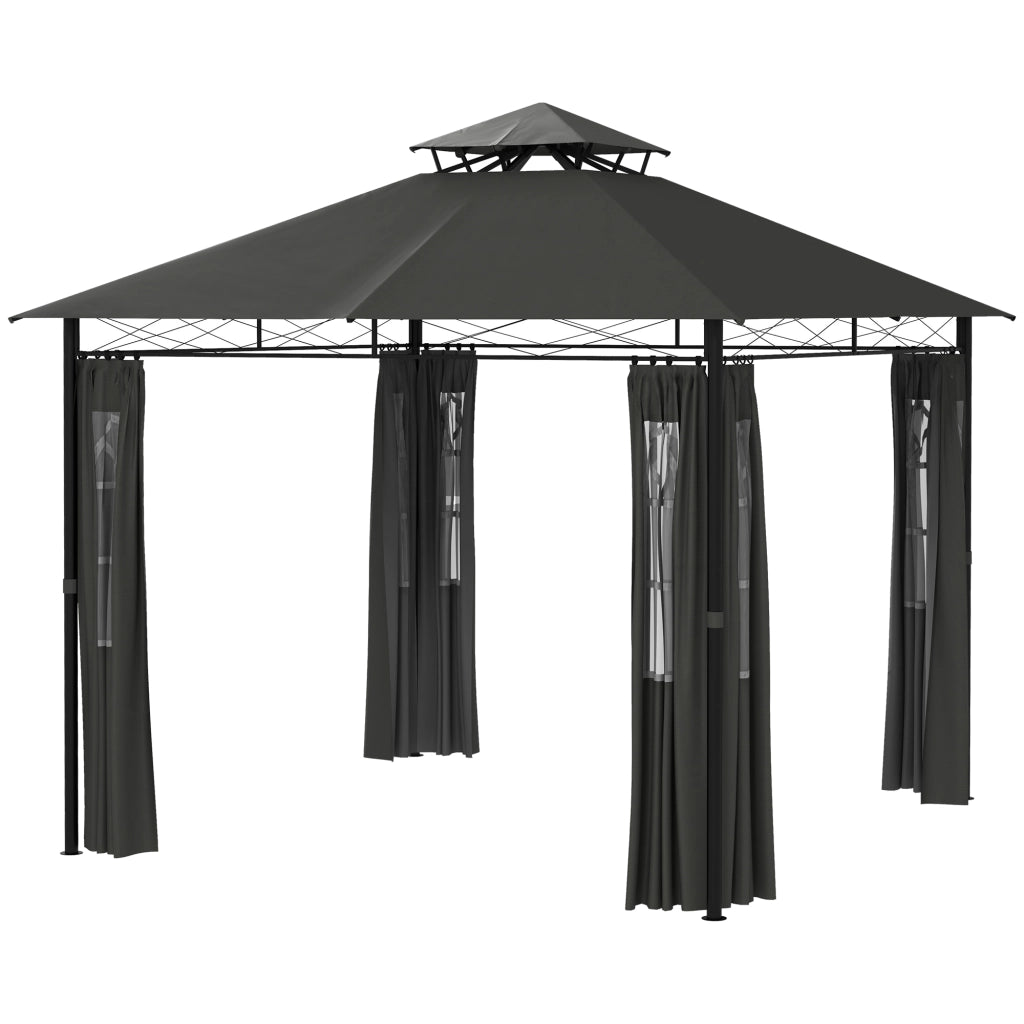Gazebo da giardino 3x3 ¨C zephmum ¨C grigio scuro