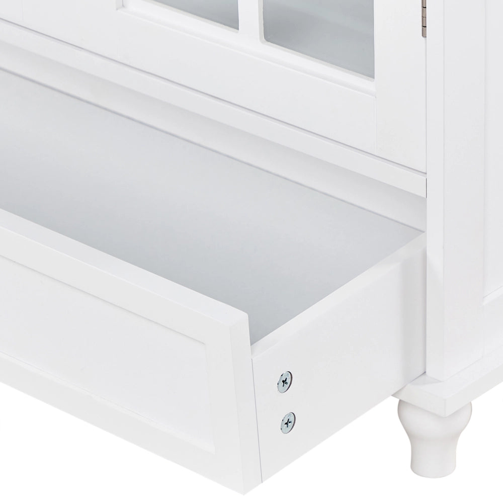 Credenza Bianca 2 Ante Con Cassetto Armadio Portaoggetti MDF Soggiorno
