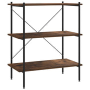 Scaffale con 3 Mensole Nero e Naturale 80x40x92 cm CFW2151150