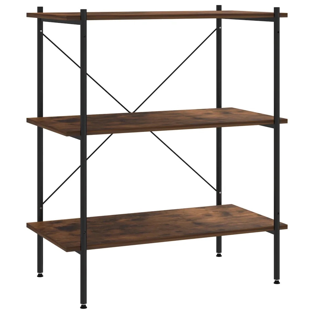 Scaffale con 3 Mensole Nero e Naturale 80x40x92 cm CFW2151150