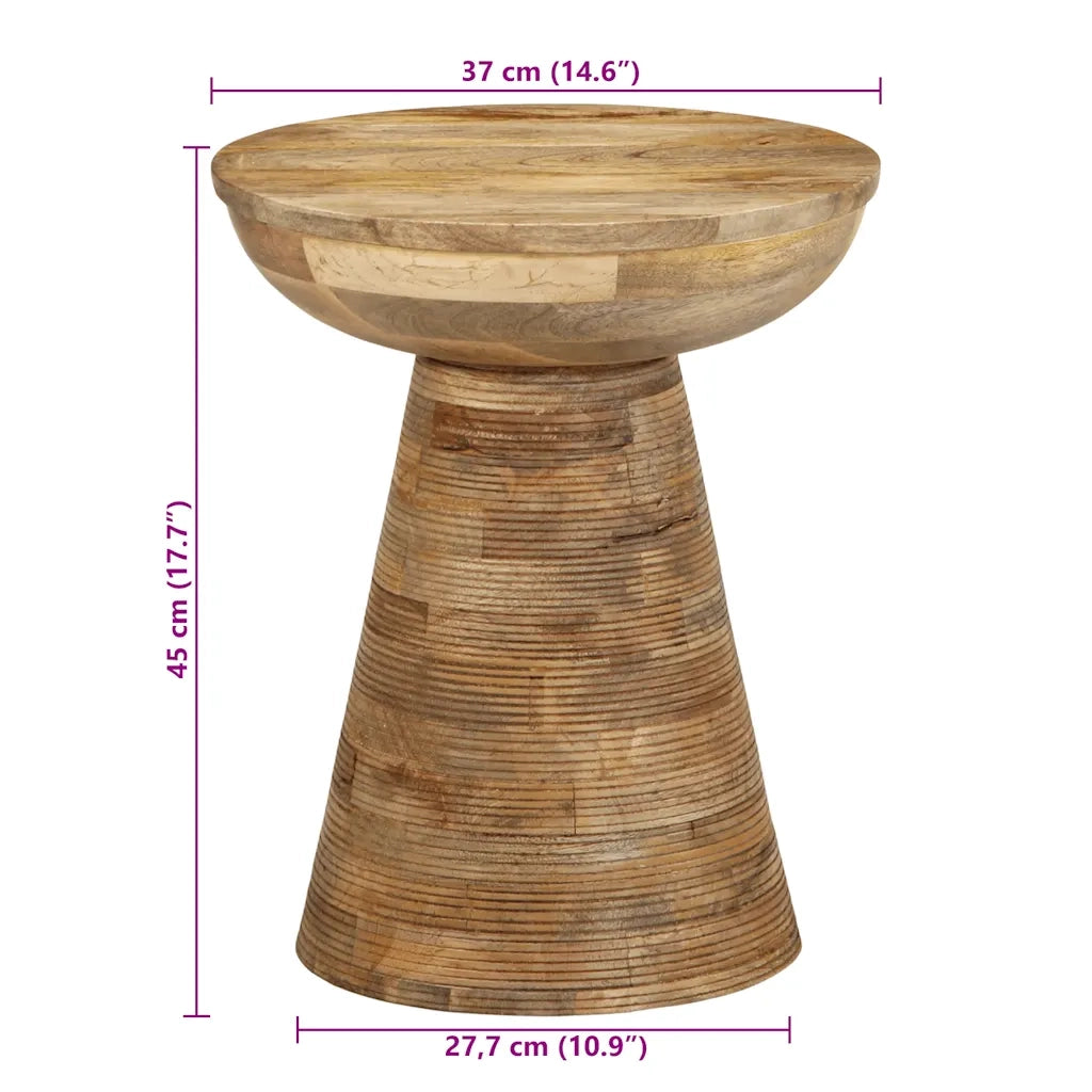 vidaXL Tavolino da Salotto Ø37x45 cm in Legno Massello di Mango
