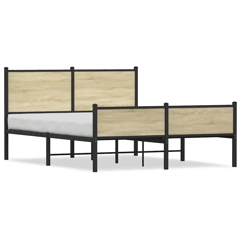 Giroletto senza Materaso in Metallo Rovere Sonoma 140x200 cm 4007905