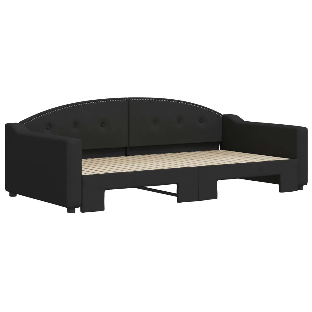 Divano letto | Sof¨¤ letto | Letto singolo Estraibile Nero 100x200 cm in Tessuto