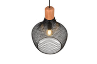 Lampada a Sospensione da Interno Attacco E27 in Metallo Nero Opaco