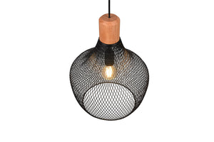 Lampada a Sospensione da Interno Attacco E27 in Metallo Nero Opaco