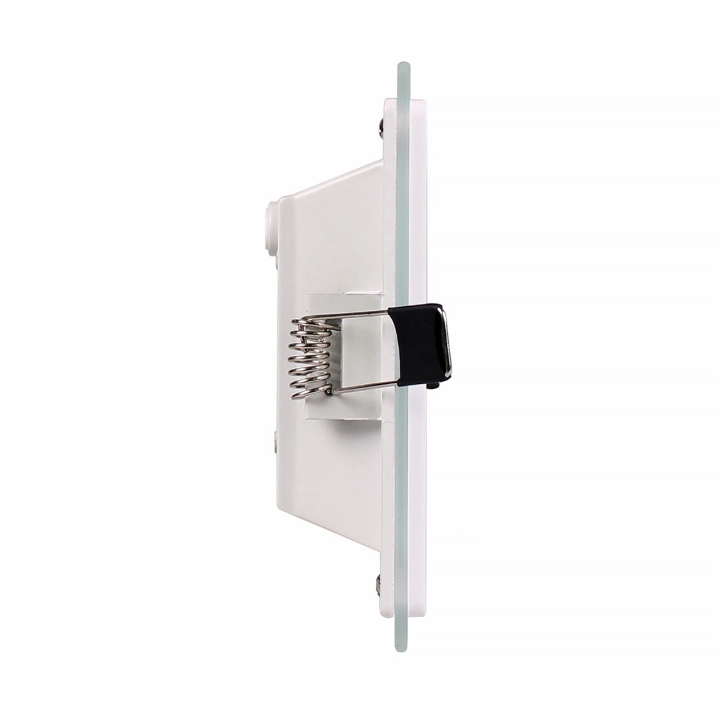 PANNELLO LED 9W QUADRATO BIANCO DA INCASSO PER CONTROSOFFITTI CCT SLIM VETRO E CON TRE OPZIONI DI TEMPERATURA COLORE