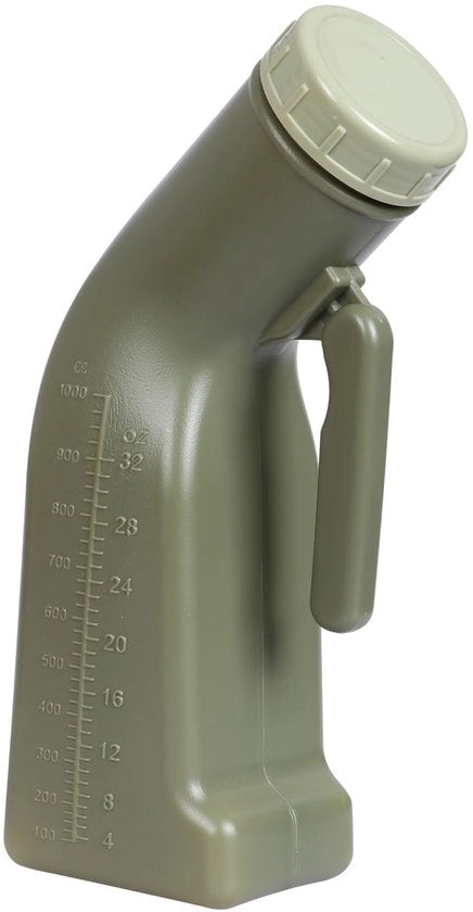 Urinoir Portatile per Viaggi Auto Campeggio Outdoor con Coperchio a Viti 1L di Plastica