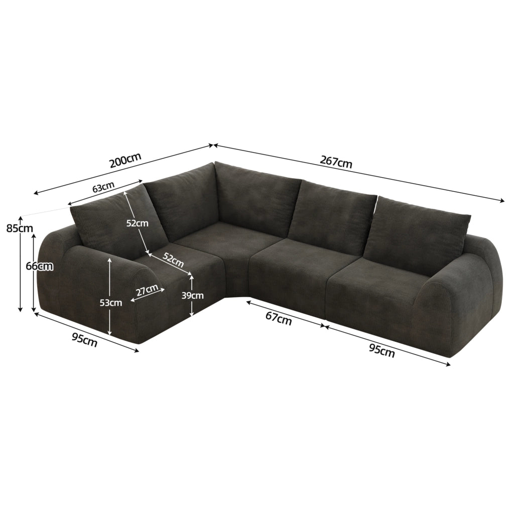 Divano compresso in tessuto chenille grigio scuro; imbottitura in schiuma elastica; senza attrezzi