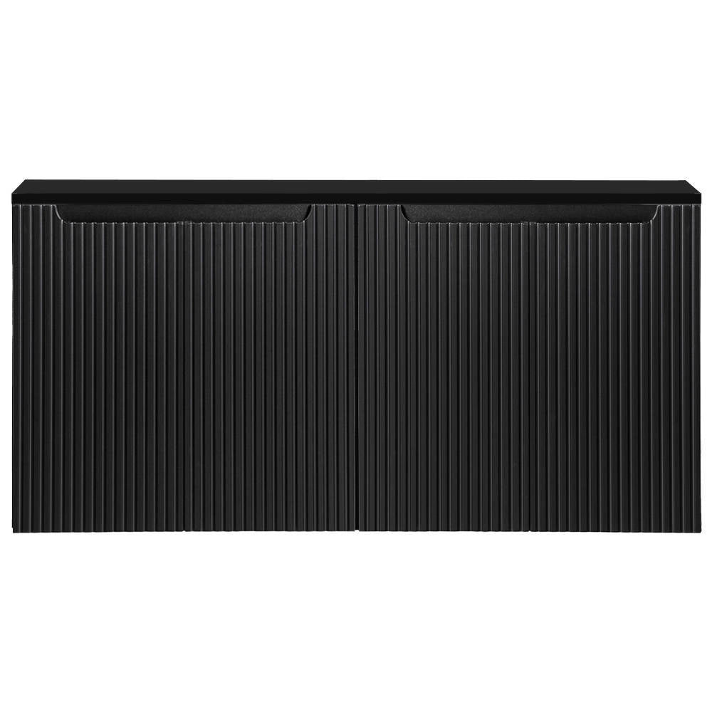 Mobile Sottolavabo Doppio NEWPORT da Parete con 4 Ante e Ripiano 120x60x40 cm - Nero [en.casa]