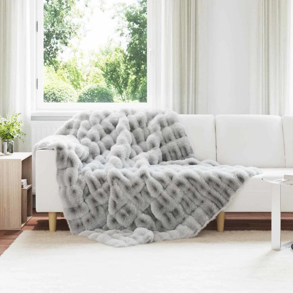 Coperta antiscivolo in sintetica di coniglio Olite 4 pcs Grigio 42021814