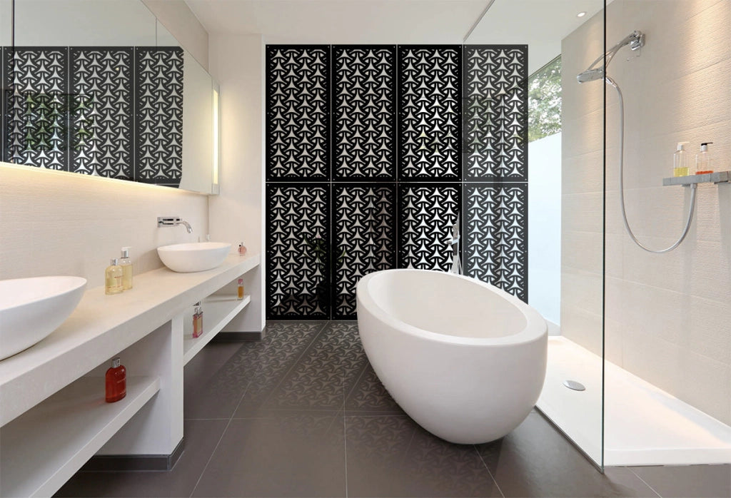 WEAVING - Pannello in PVC traforato - Parasole Misura: 73x148 cm, Colore: nero