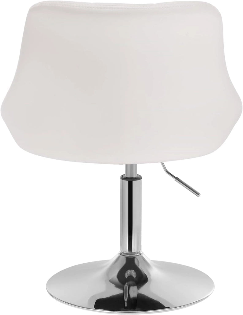 Casa Sedia Alta per Cucina con Schienale in PU, senza Poggiapiedi, l'altezza può essere regolata tra 42-58 cm, Bianco, BH241ws-1